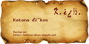 Katona Ákos névjegykártya